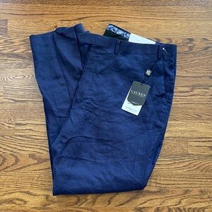 NWT Lauren Ralph Lauren Men's Blue Linen Pants